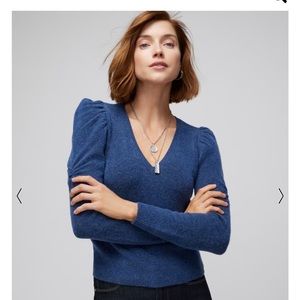 White House Black Market V neck pullover. NWT .Never worn. Cashmere like